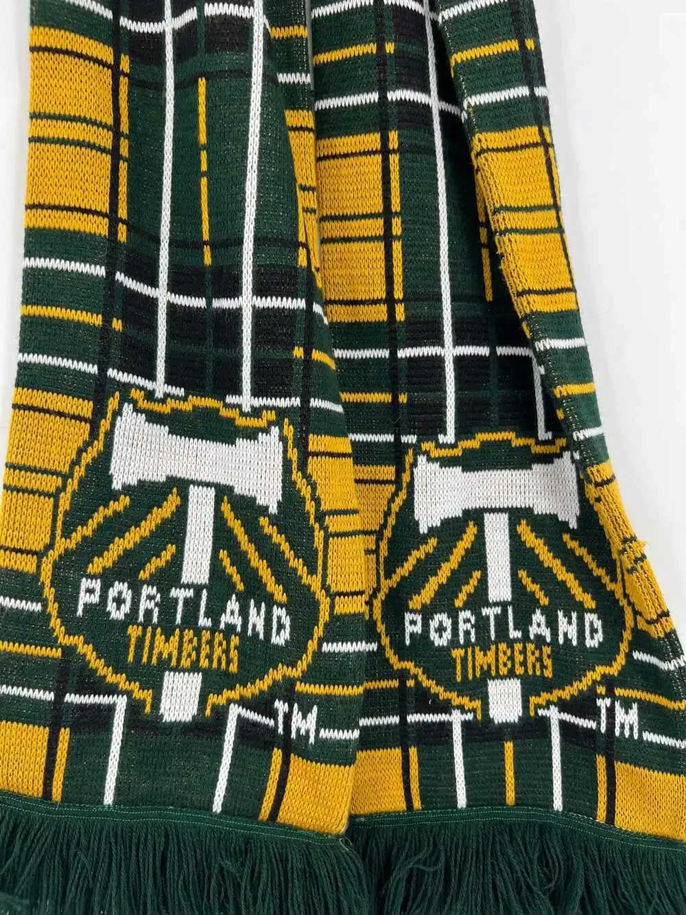RuffWear Green Yellow Plaid Scarf | Men’s Regular Acrylic Knit